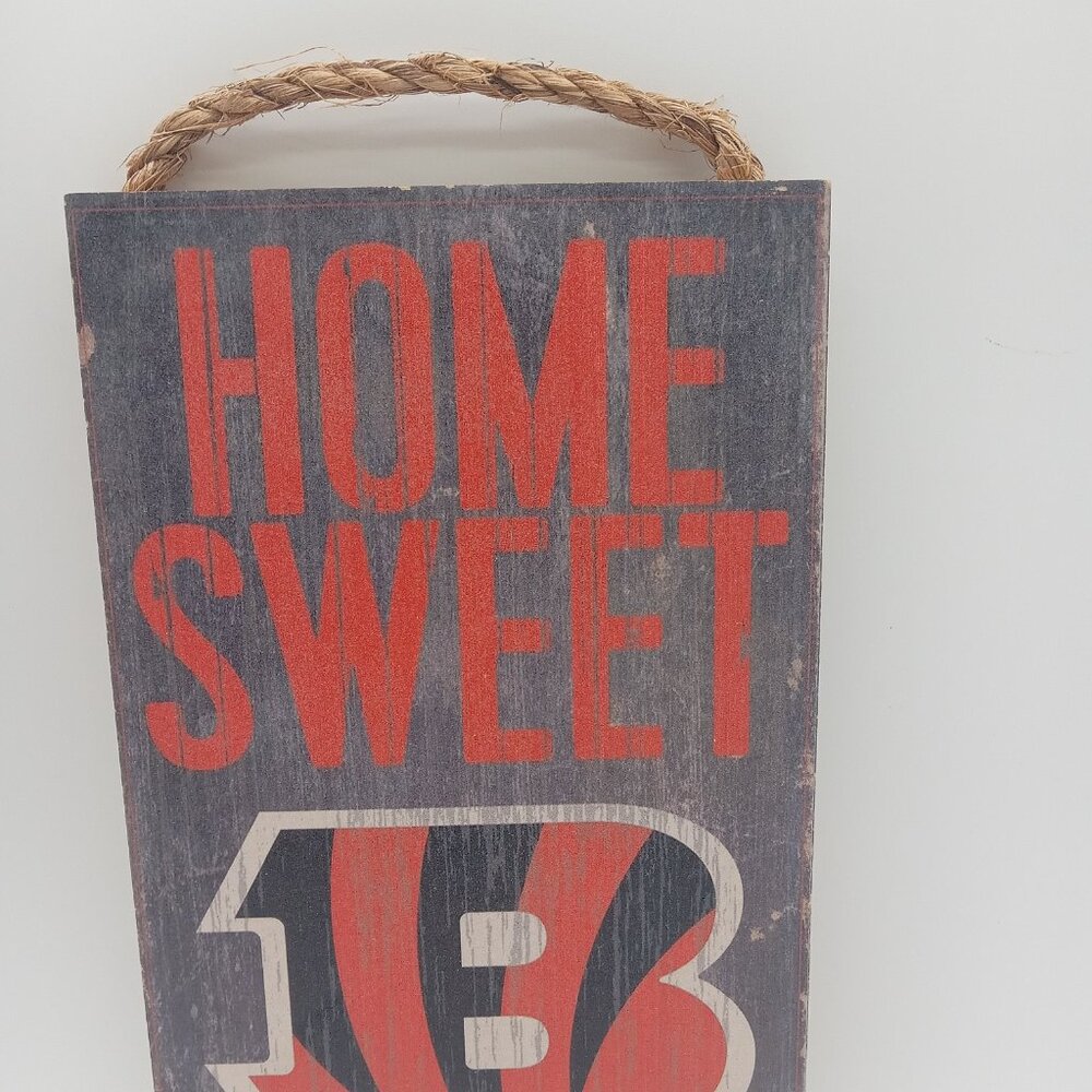 Indoor Wooden Sign Home Sweet Home Cincinnati Bengals - Picture 2 of 6